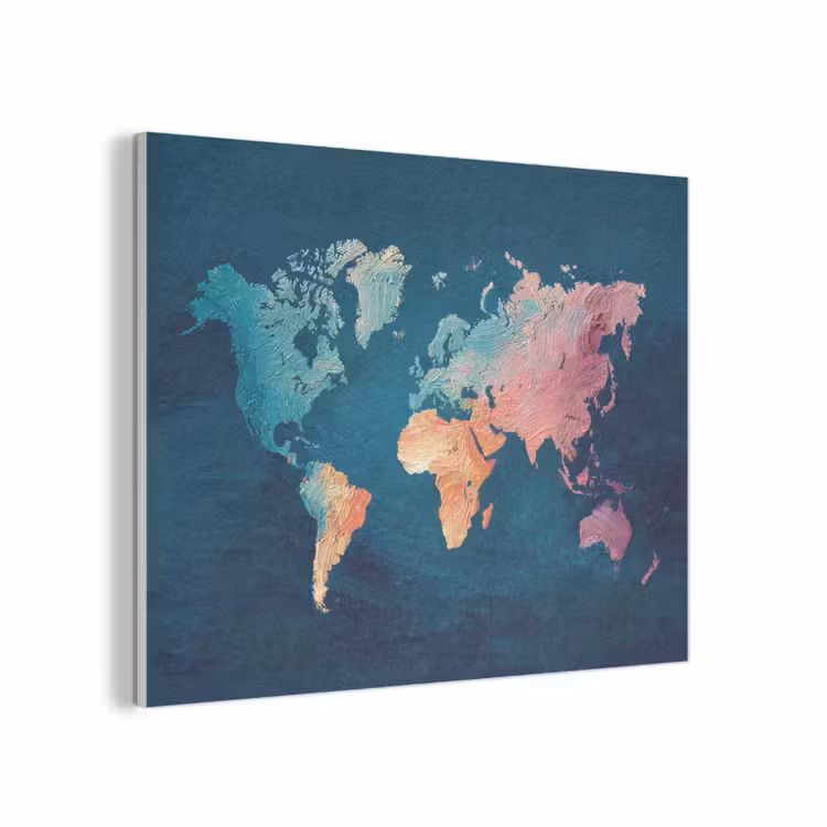 Pastel - Textuur - Wereldkaart PET vilt klein -3d