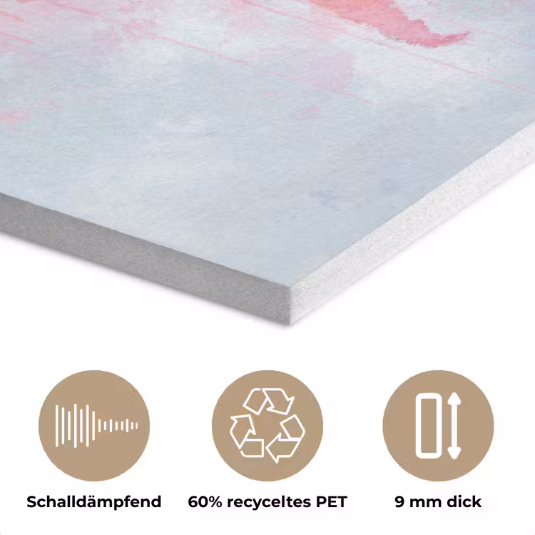 Pastel - Wereldkaart - Druppels PET vilt klein -closeup_DE