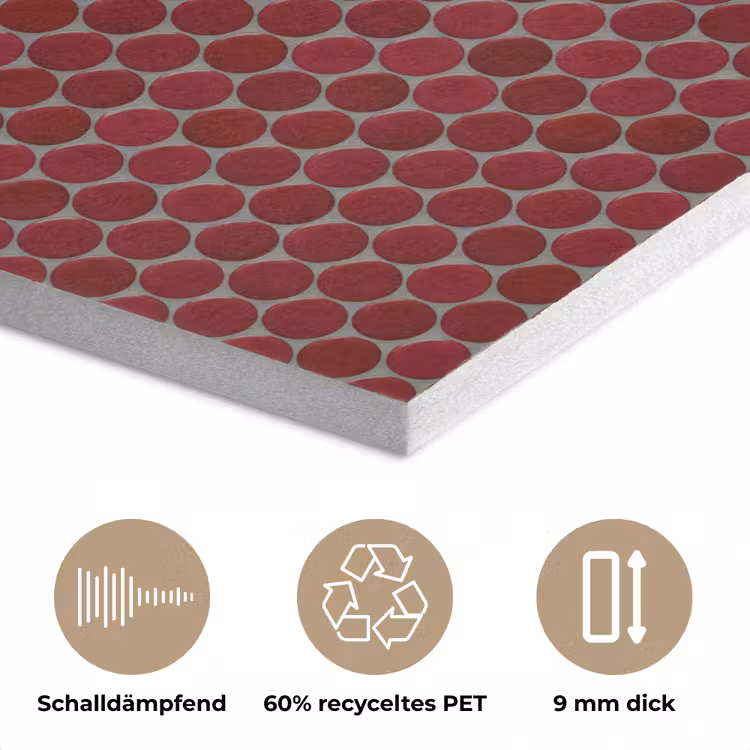 Penny - Mozaïek - Rond - Rood PET vilt klein 837 -closeup_DE