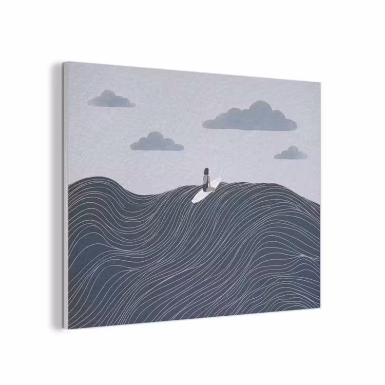 Persoon - Surfen - Oceaan - Natuur - Modern PET vilt klein -3d