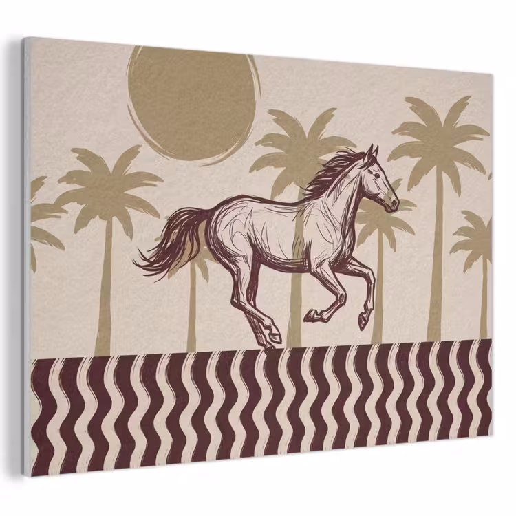Paard - Galopperend - Woestijn - Illustratie PET vilt klein -3d