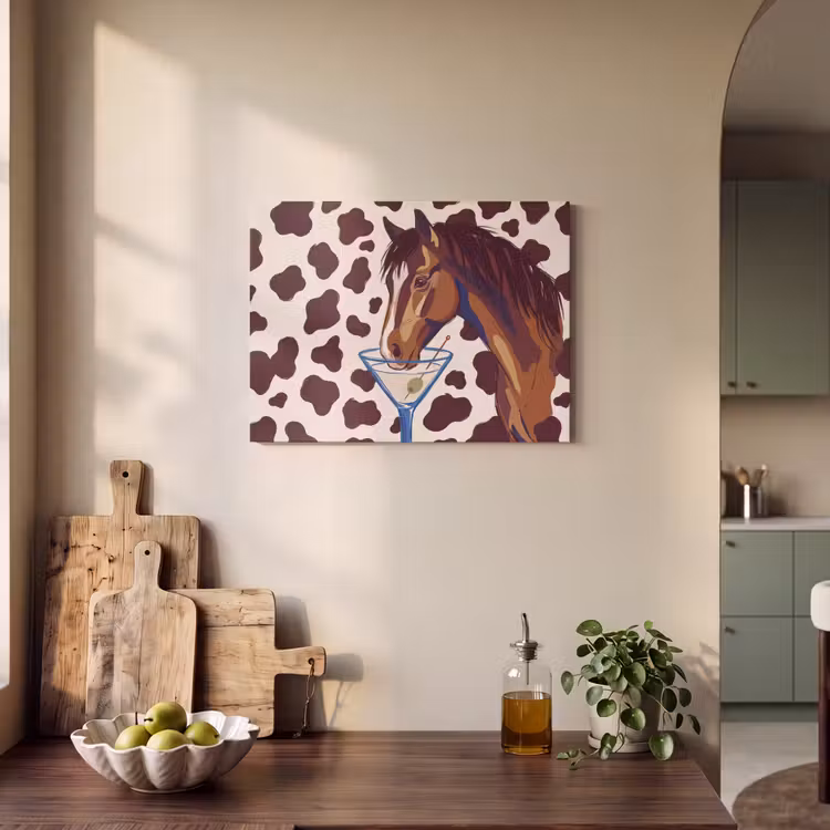 Paard - Martini - Dieren - Abstract - Bruin PET vilt klein -sfeer2