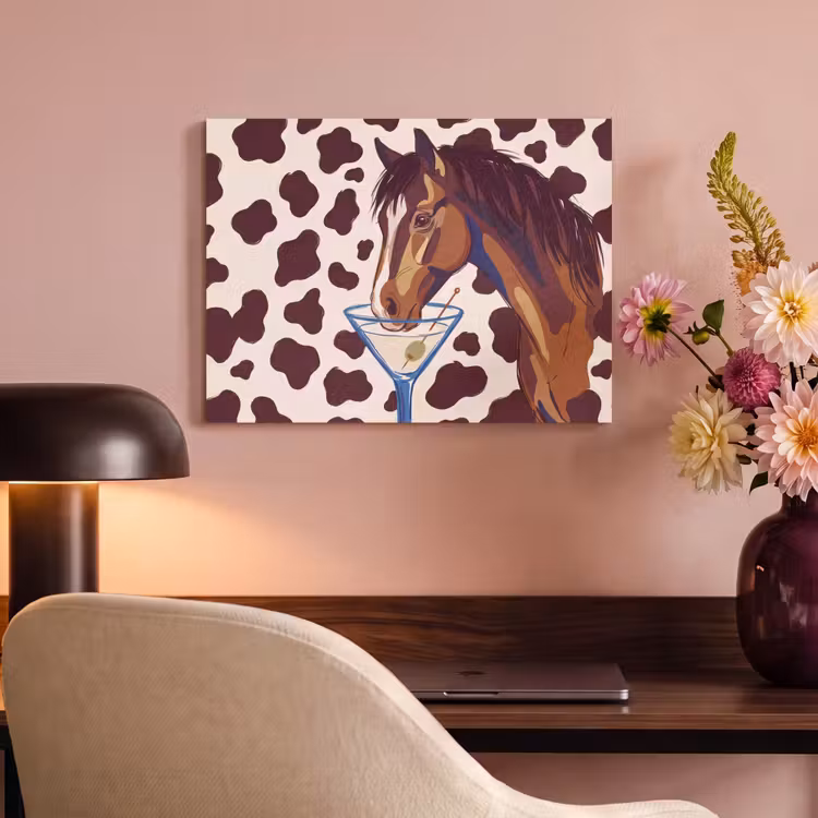 Paard - Martini - Dieren - Abstract - Bruin PET vilt klein -sfeer3