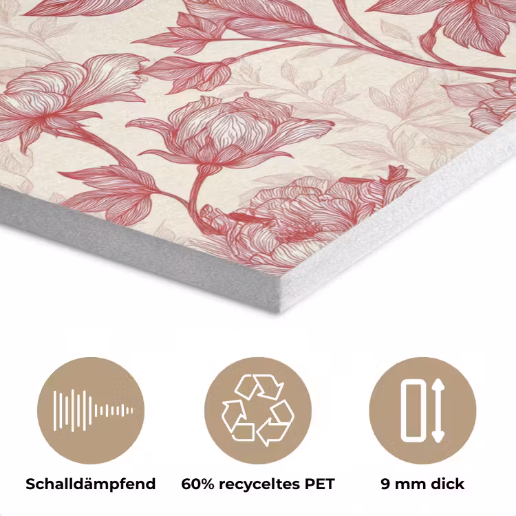 Pioenrozen - Modern - Rood PET vilt klein 837 -closeup_DE