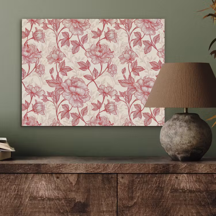 Pioenrozen - Modern - Rood PET vilt klein 837 -sfeer2
