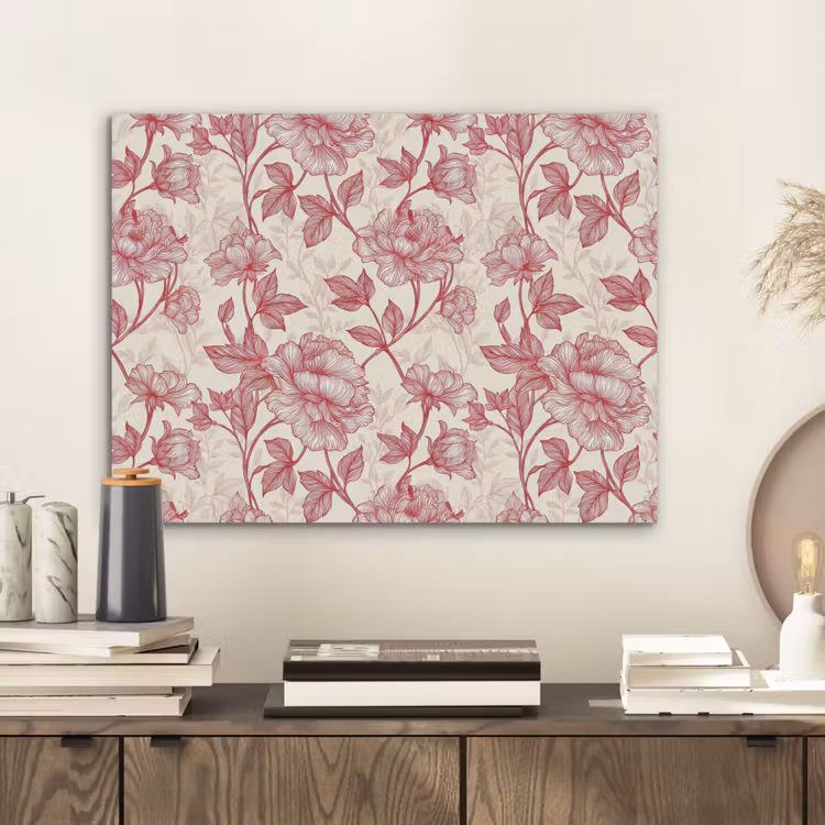 Pioenrozen - Modern - Rood PET vilt klein 837 -sfeer1