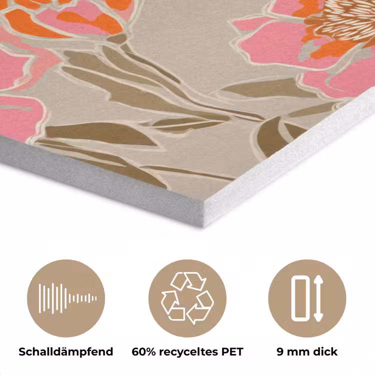 Pioenrozen - Patroon - Roze PET vilt klein 837 -closeup_DE