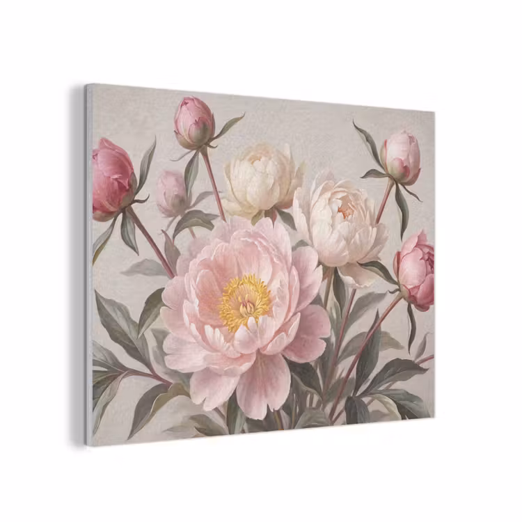 Pioenrozen - Boeket - Roze PET vilt klein -3d