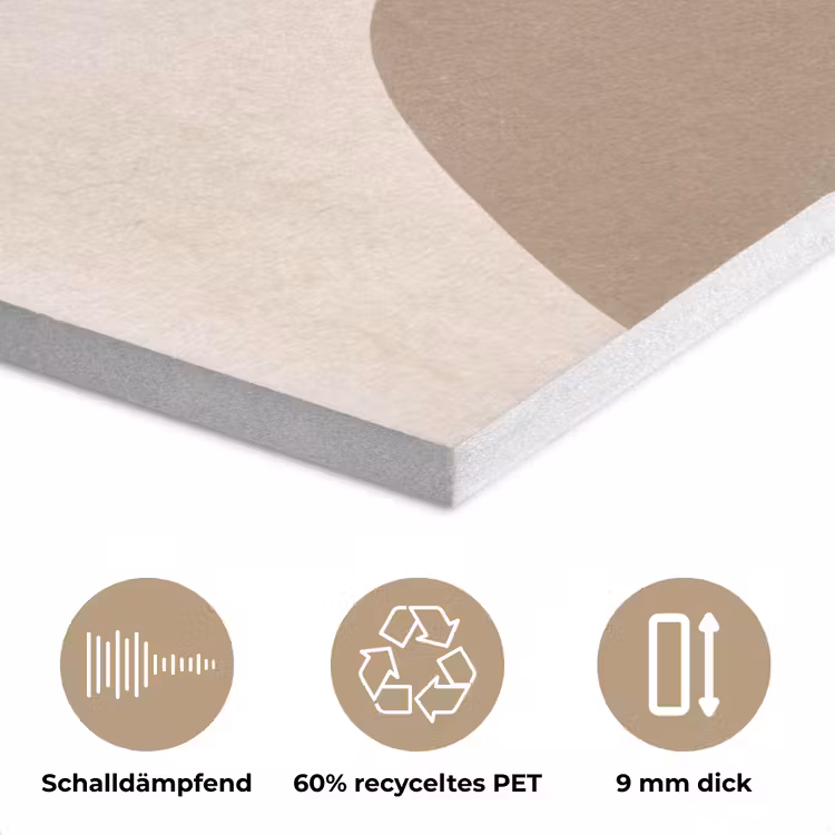 Planten - Bladeren - Abstract - Modern - Beige PET vilt klein -closeup_DE