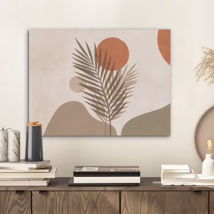 Planten - Bladeren - Abstract - Modern - Beige PET vilt klein -sfeer1