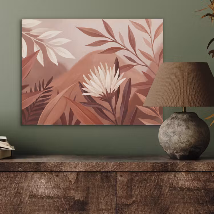 Planten - Bladeren - Botanisch - Modern - Bruin PET vilt klein -sfeer2