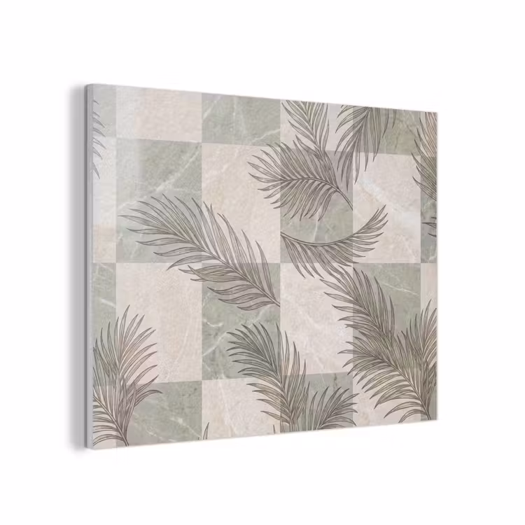 Planten - Bladeren - Marmer - Modern - Groen PET vilt klein -3d