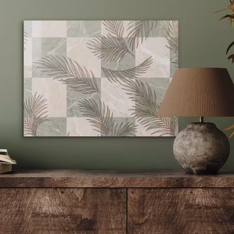 Planten - Bladeren - Marmer - Modern - Groen PET vilt klein -sfeer2