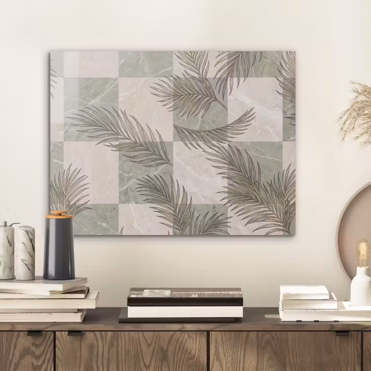 Planten - Bladeren - Marmer - Modern - Groen PET vilt klein -sfeer1