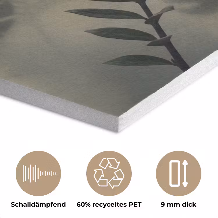 Planten - Bladeren - Schaduwen - Groen - Modern PET vilt klein -closeup_DE