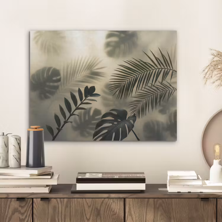 Planten - Bladeren - Schaduwen - Groen - Modern PET vilt klein -sfeer1