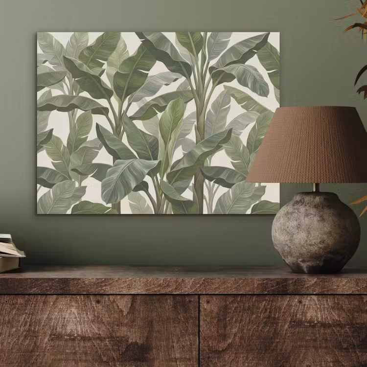 Planten - Bladeren - Tropisch - Groen PET vilt klein -sfeer2