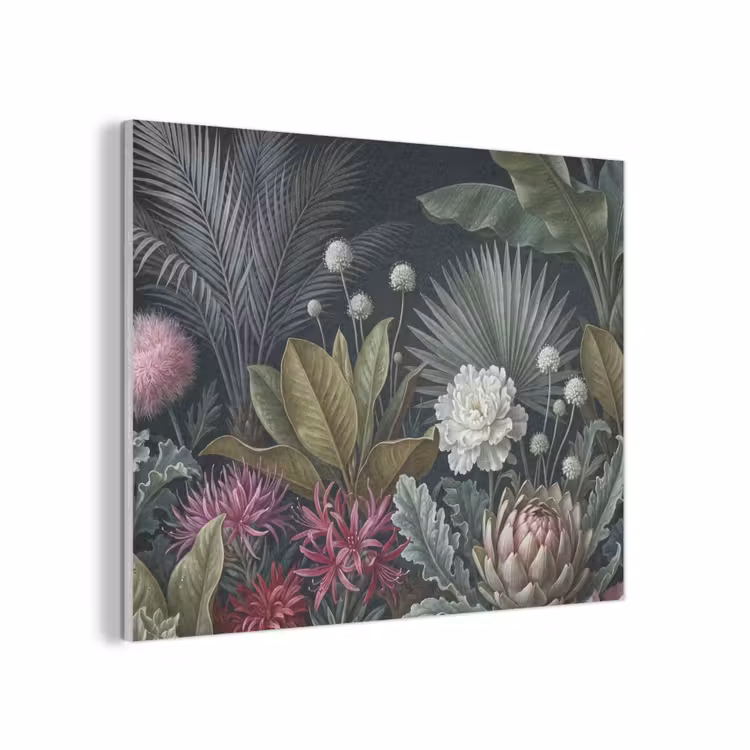 Planten - Tropisch - Botanisch - Donker - Groen PET vilt klein -3d