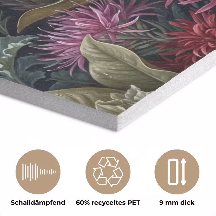 Planten - Tropisch - Botanisch - Donker - Groen PET vilt klein -closeup_DE