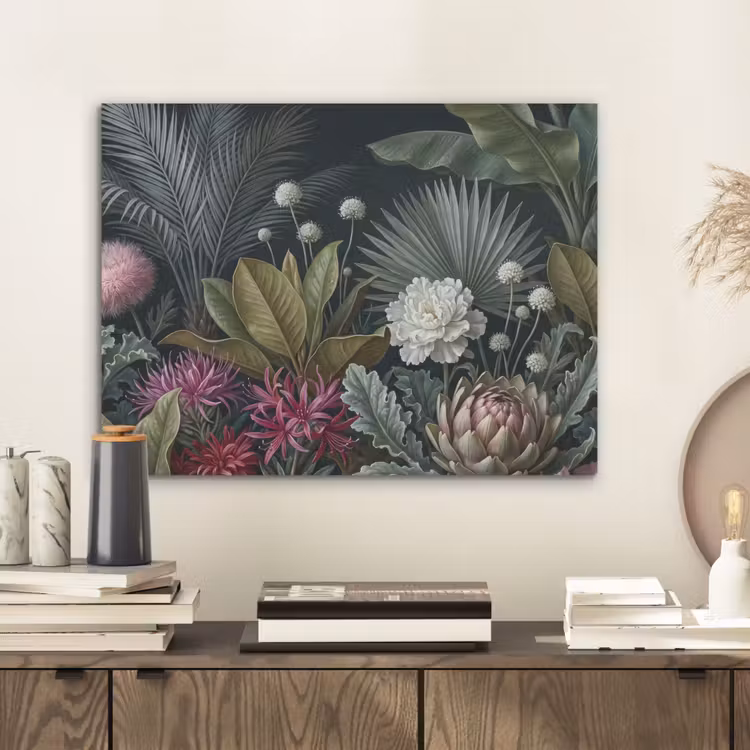 Planten - Tropisch - Botanisch - Donker - Groen PET vilt klein -sfeer1