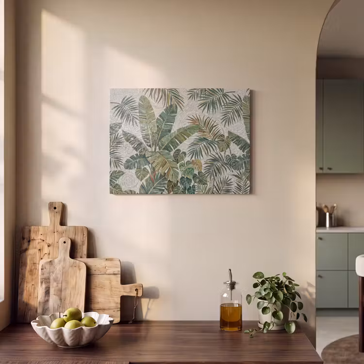 Planten - Tropisch - Mozaïek - Natuur - Groen PET vilt klein -sfeer2