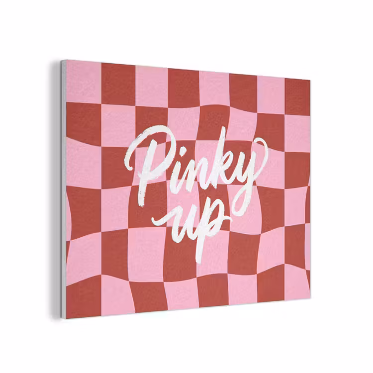Pinky up - Geblokt - Bordeauxrood PET vilt klein -3d