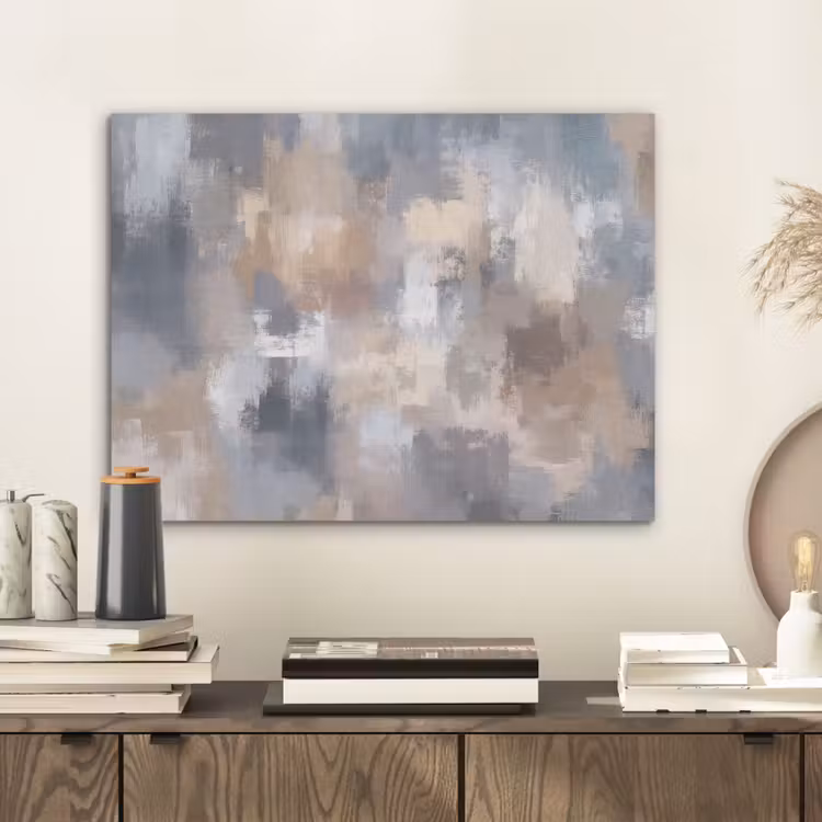 Penseelstreken - Schilderij - Beige PET vilt klein -sfeer1