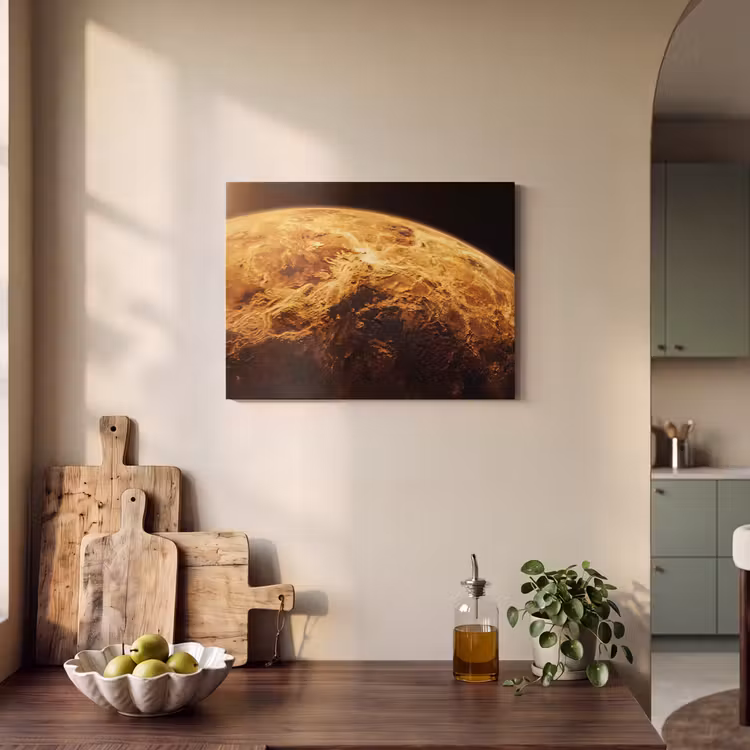 Akustikbild - Planet – Weltraum – Orange - Planeet - Ruimte - Oranje PET vilt klein