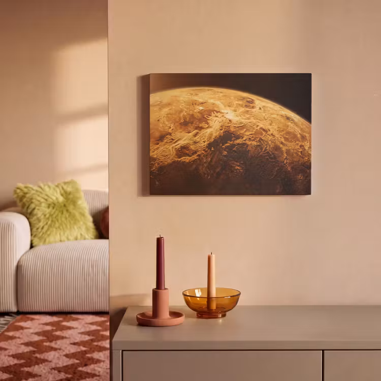 Akustikbild - Planet – Weltraum – Orange - Planeet - Ruimte - Oranje PET vilt klein