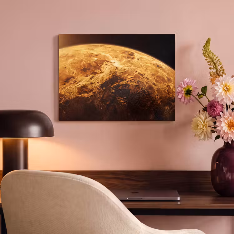 Akustikbild - Planet – Weltraum – Orange - Planeet - Ruimte - Oranje PET vilt klein