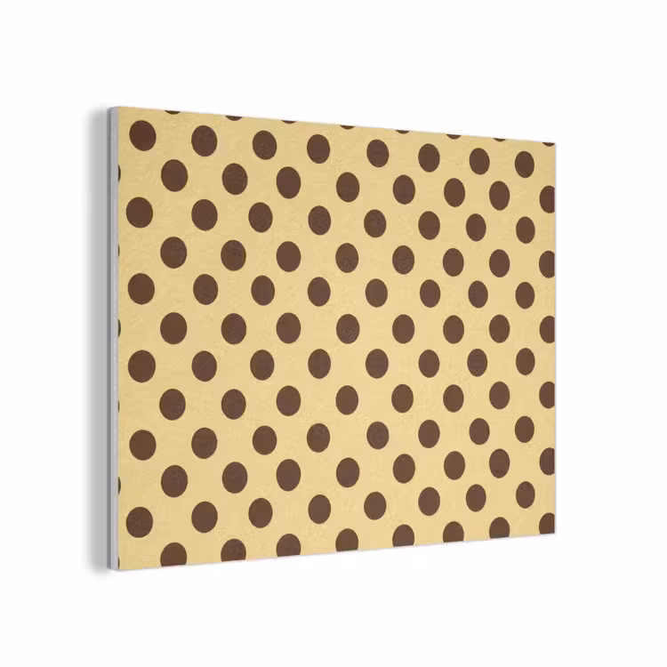 Polka Dot - Stippen - Retro - Geel - Bruin PET vilt klein 837 -3d