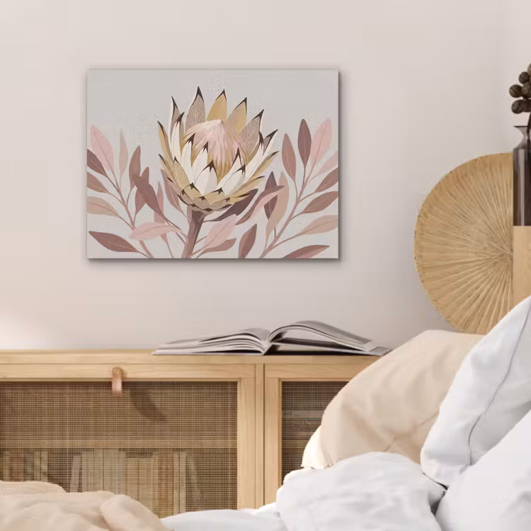 Protea - Bloem - Botanisch - Beige PET vilt klein -sfeer3
