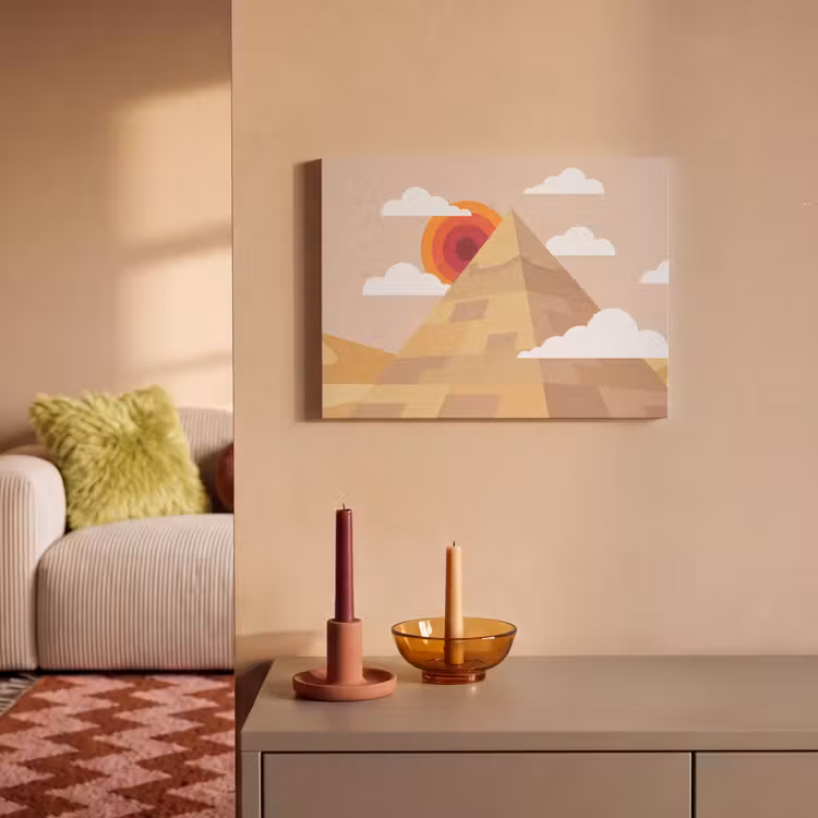 Piramide - Zon - Woestijn - Modern - Oranje PET vilt klein -sfeer1