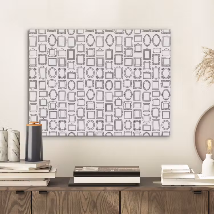 Lijsten - Patroon - Decoratie - Schets - Zwart-wit PET vilt klein -sfeer1