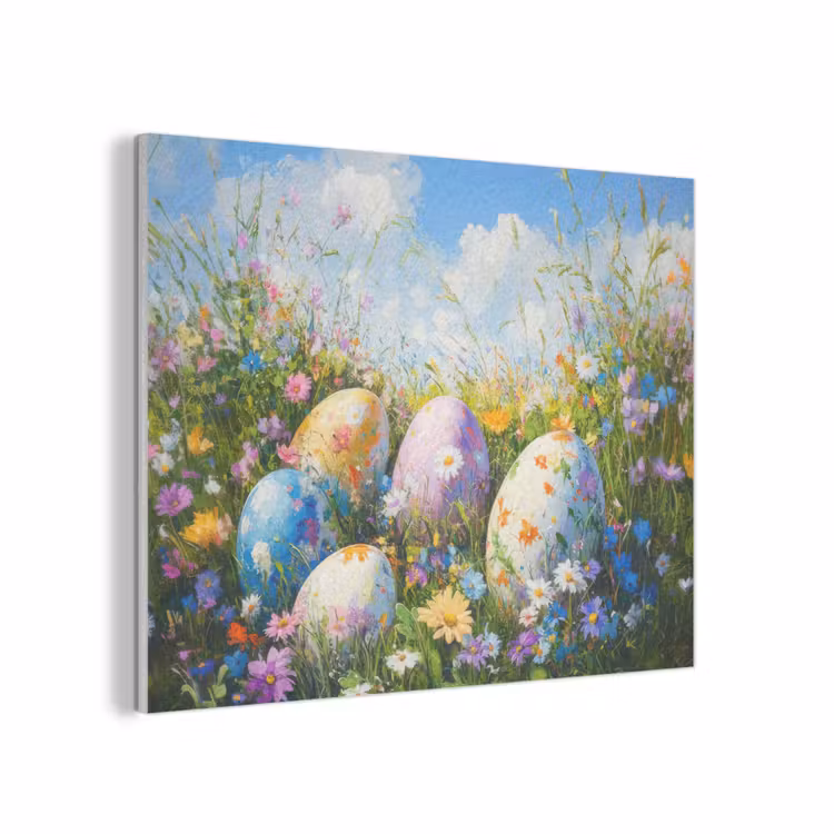 Grasveld - Eieren - Bloemen PET vilt klein -3d
