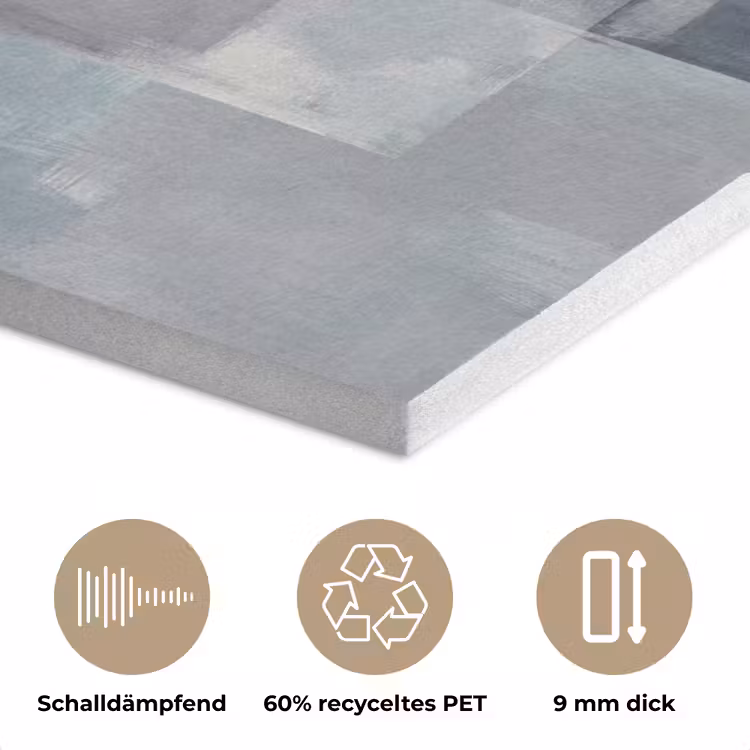 Rechthoeken - Abstract - Blauw PET vilt klein -closeup_DE
