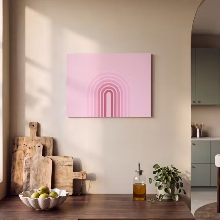 Regenboog - Roze - Abstract - Modern - Minimalistisch PET vilt klein -sfeer2