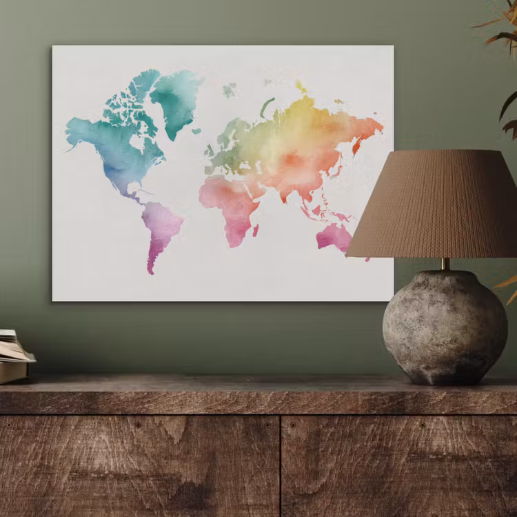 Regenboog - Wereldkaart - Overloop PET vilt klein -sfeer2