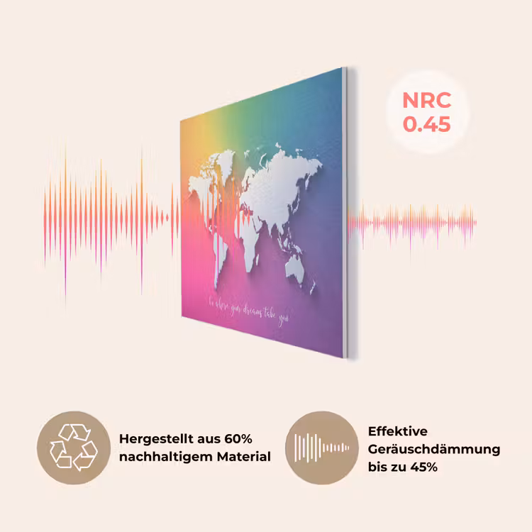 Regenboog - Quote - Wereldkaart - Dream PET vilt klein -USP_DE