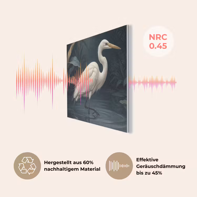 Reiger - Water - Natuur - Modern - Wit PET vilt klein -USP_DE