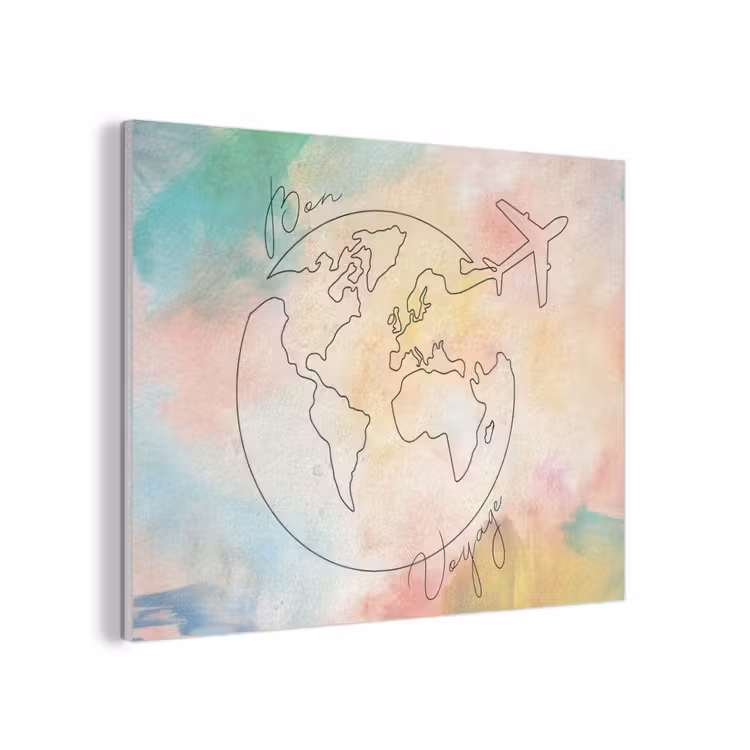 Voyage - Wereldbol - Pastel - Quote PET vilt klein -3d