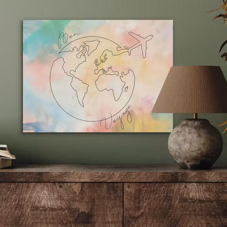 Voyage - Wereldbol - Pastel - Quote PET vilt klein -sfeer2