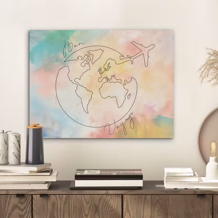 Voyage - Wereldbol - Pastel - Quote PET vilt klein -sfeer1