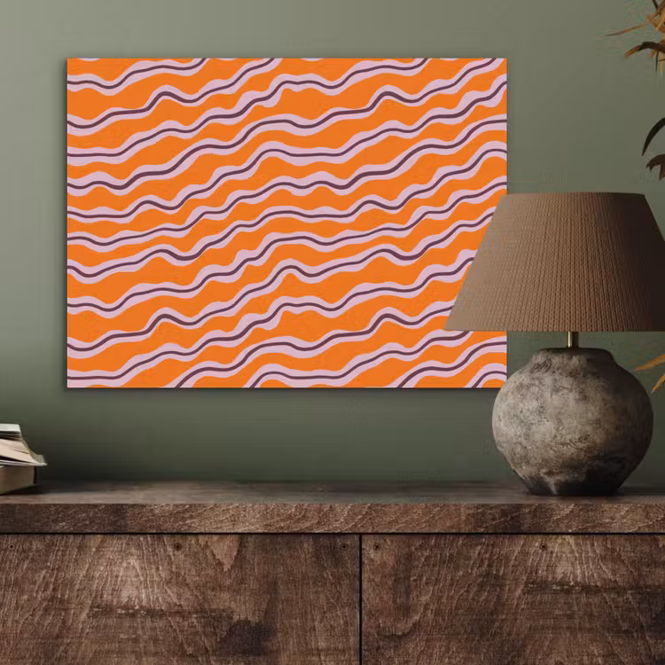 Retro - Golvend - Oranje PET vilt klein 837 -sfeer2