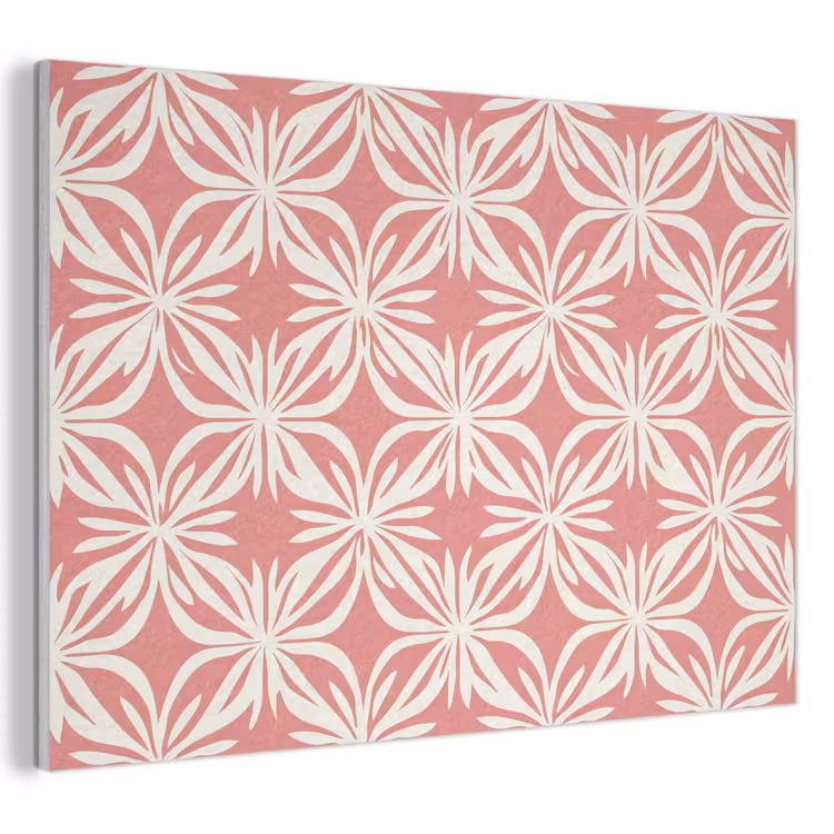 Roze - Bloemenmotief - Wit - Modern PET vilt klein 837 -3d