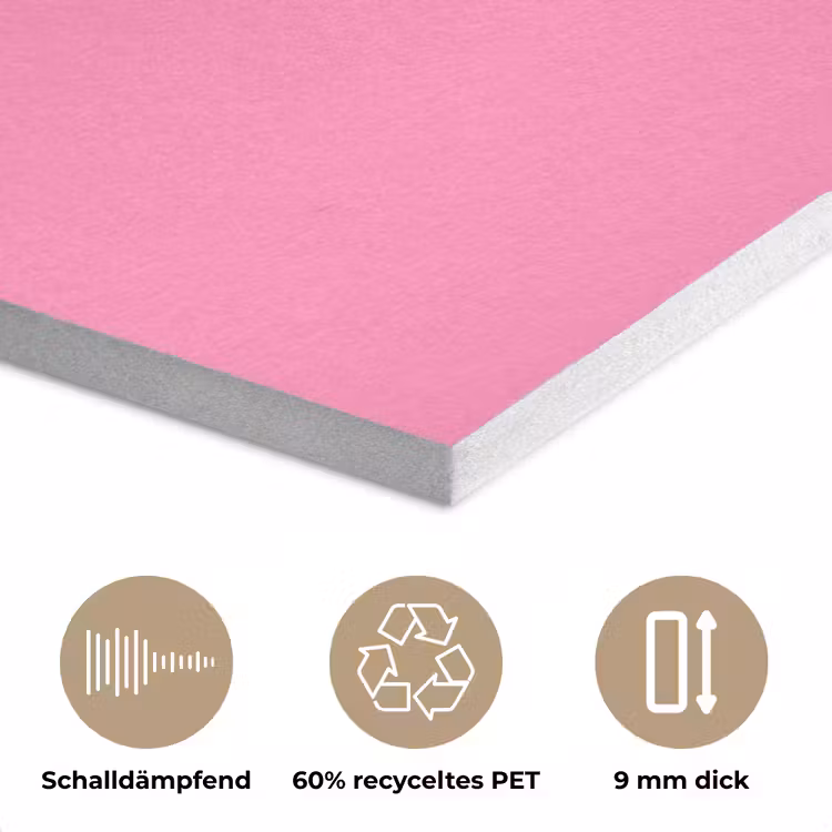 Roze - Groene bonjour - Organisch PET vilt klein -closeup_DE