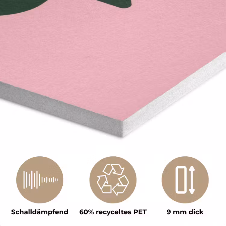 Roze - Tekstwolk - Groen - BLAH BLAH BLAH PET vilt klein -closeup_DE