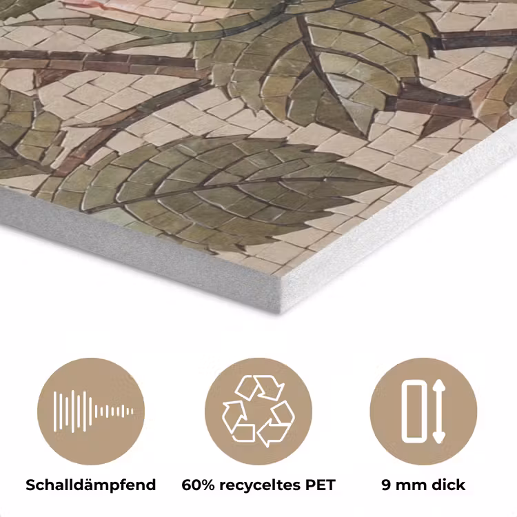 Roos - Mozaïek - Bloemen - Klassiek - Beige PET vilt klein -closeup_DE