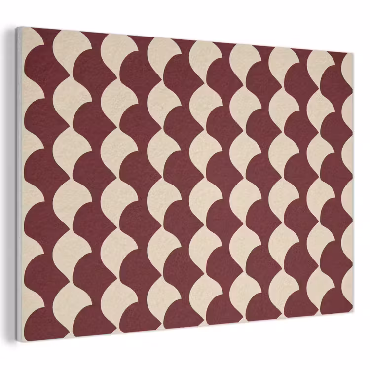 Rood - Tegelpatroon - Crème PET vilt klein 837 -3d