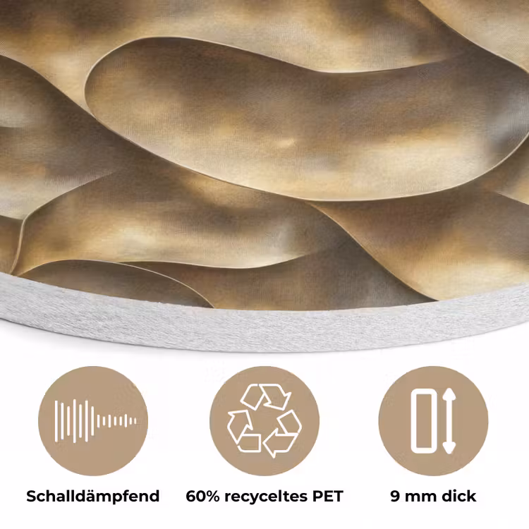 Abstract - Antiek - Goud Akoestische PET Vilt - Rond klein 838 -closeup_DE